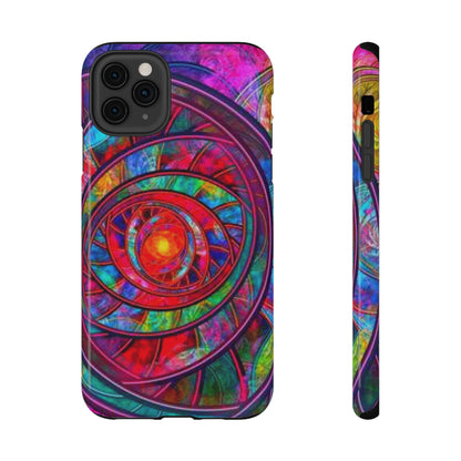 Protective Phone Case — Vibrant Abstract Mandala Impact-Resistant Design