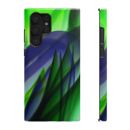 — Green Blue Abstract Wave Design Impact-Resistant Phone Case