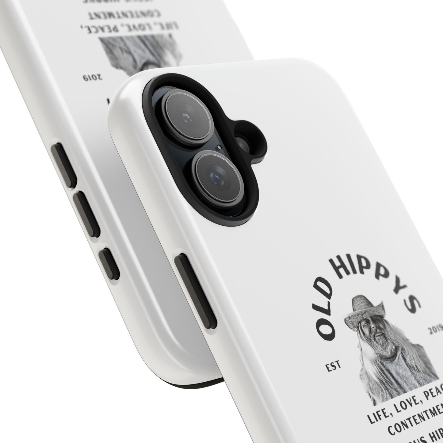 Old Hippys Phone Case — 'Life, Love, Peace, Contentment' Tough Protective Case