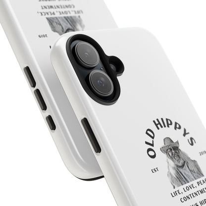 Old Hippys Phone Case — 'Life, Love, Peace, Contentment' Tough Protective Case