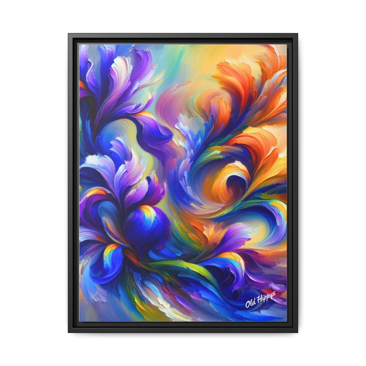 Iris Symphony #1 Wood Framed Matte Canvas