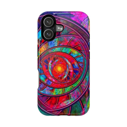 Protective Phone Case — Vibrant Abstract Mandala Impact-Resistant Design