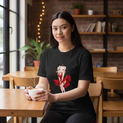 Betty Boop Red Dress T-Shirt — Retro Pinup Graphic Tee