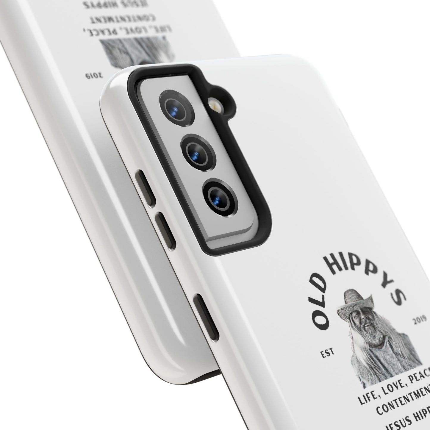 Old Hippys Phone Case — 'Life, Love, Peace, Contentment' Tough Protective Case