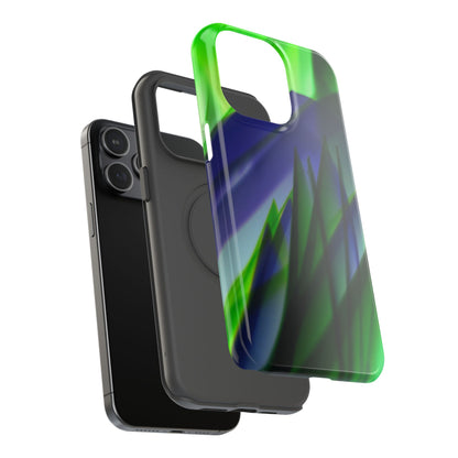 — Green Blue Abstract Wave Design Impact-Resistant Phone Case