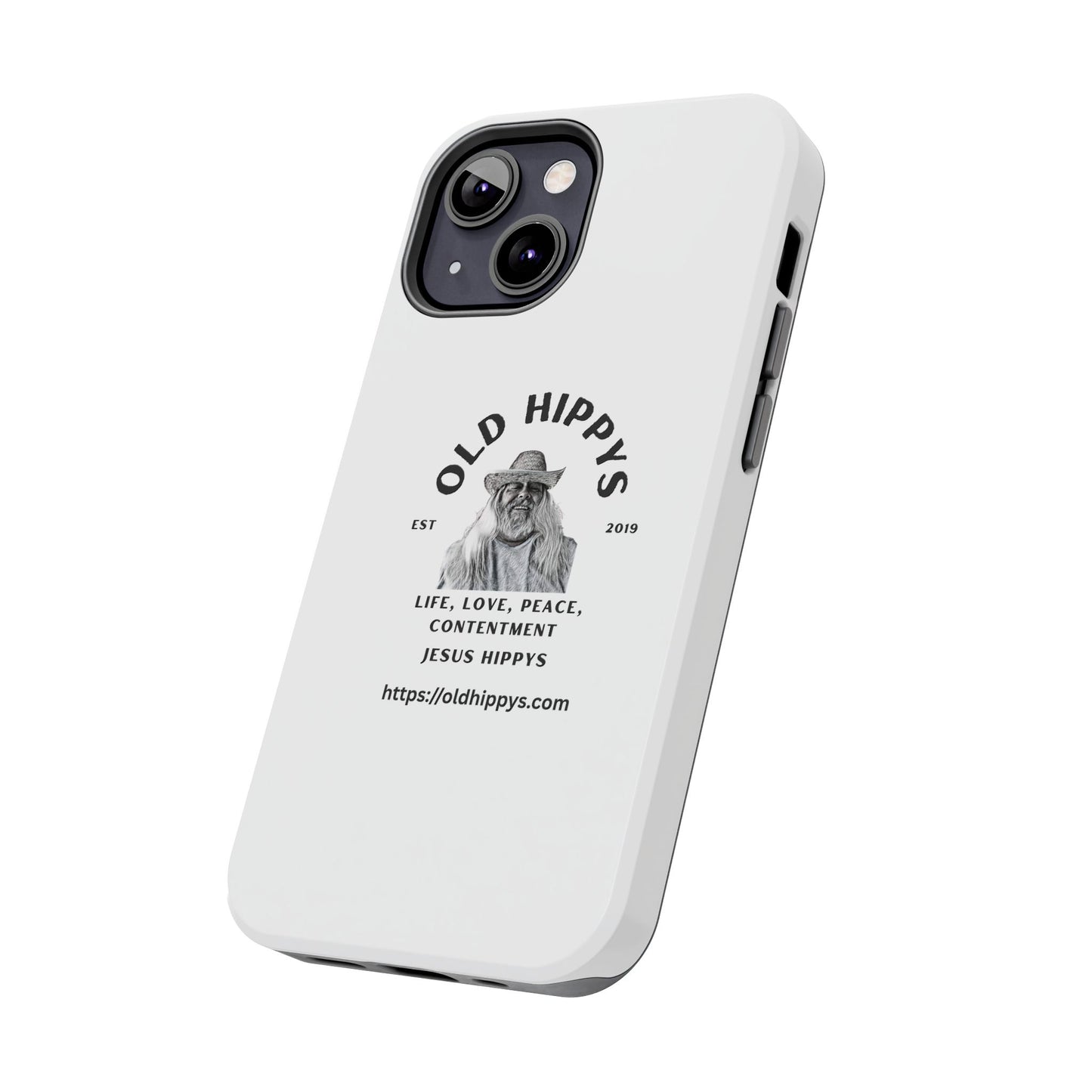 Old Hippys Phone Case — 'Life, Love, Peace, Contentment' Tough Protective Case