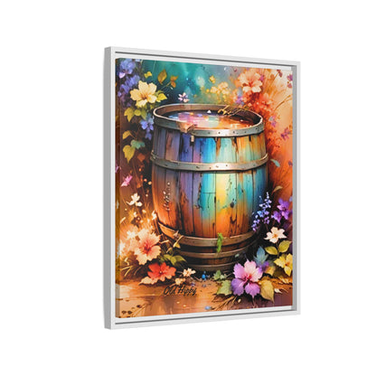 "The Barrel of Forgotten Wishes" Framed Canvas Wall Art