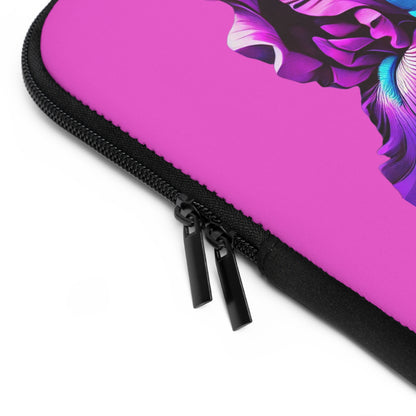 Vivid Neon Iris Laptop Sleeve — Pink Floral Protective Case