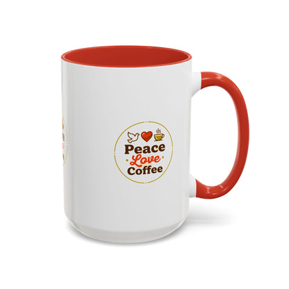 Peace Love Coffee Accent Mug - 11/15oz Ceramic Coffee Cup