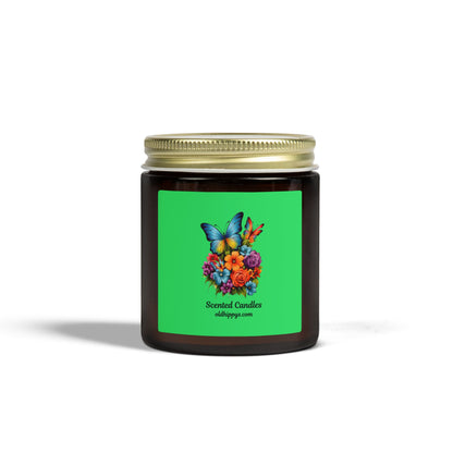 Scented Candle — Coconut Apricot Wax (4oz & 9oz) with Floral Butterfly Label