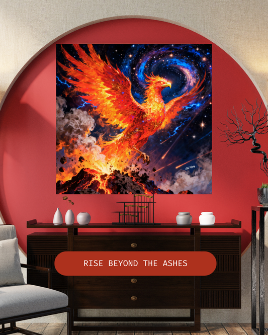 Rise Beyond the Ashes- AI Canvas Art by Old Hippy
