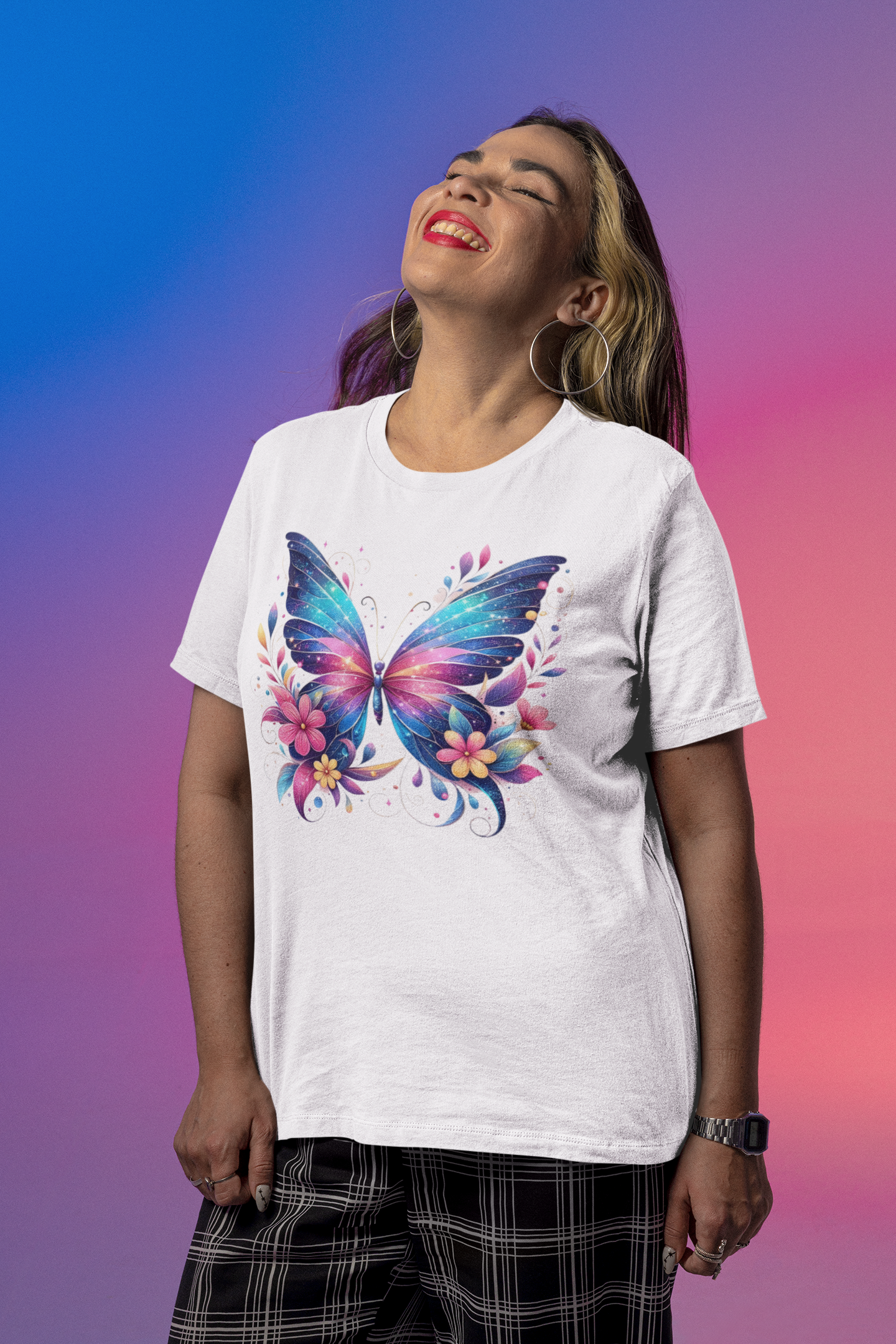 Colorful Butterfly Floral T-Shirt