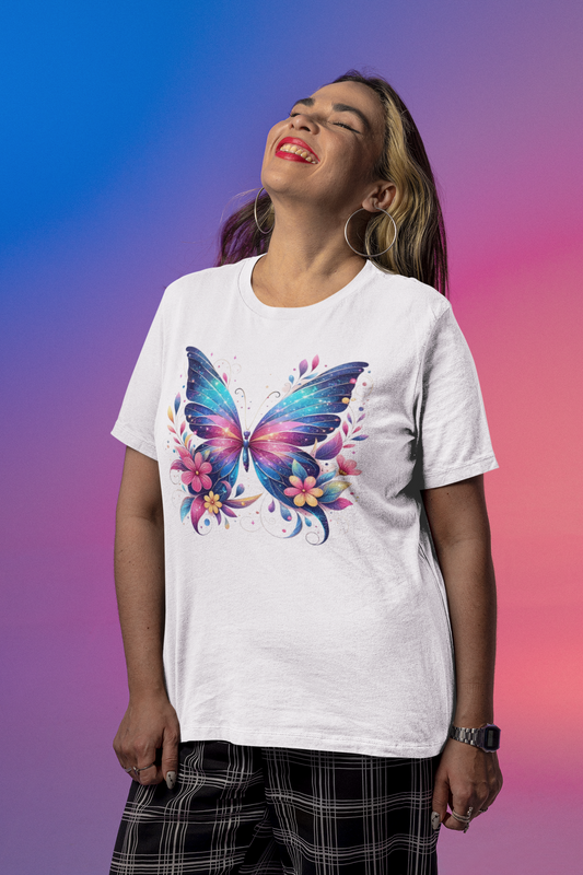 Colorful Butterfly Floral T-Shirt