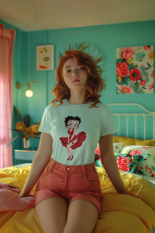 Betty Boop Red Dress T-Shirt — Retro Pinup Graphic Tee