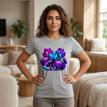 Purple & Blue Iris Bloom Women's TShirt