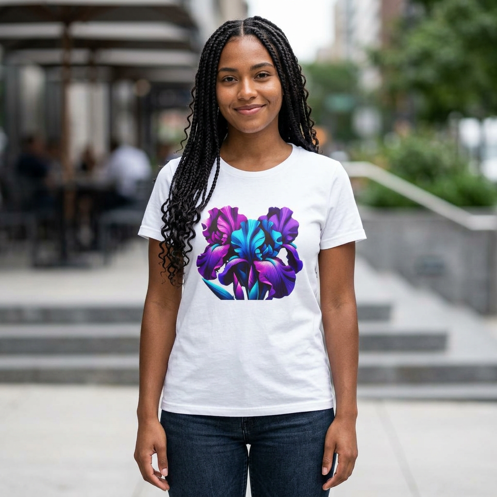 Purple & Blue Iris Bloom Women's TShirt