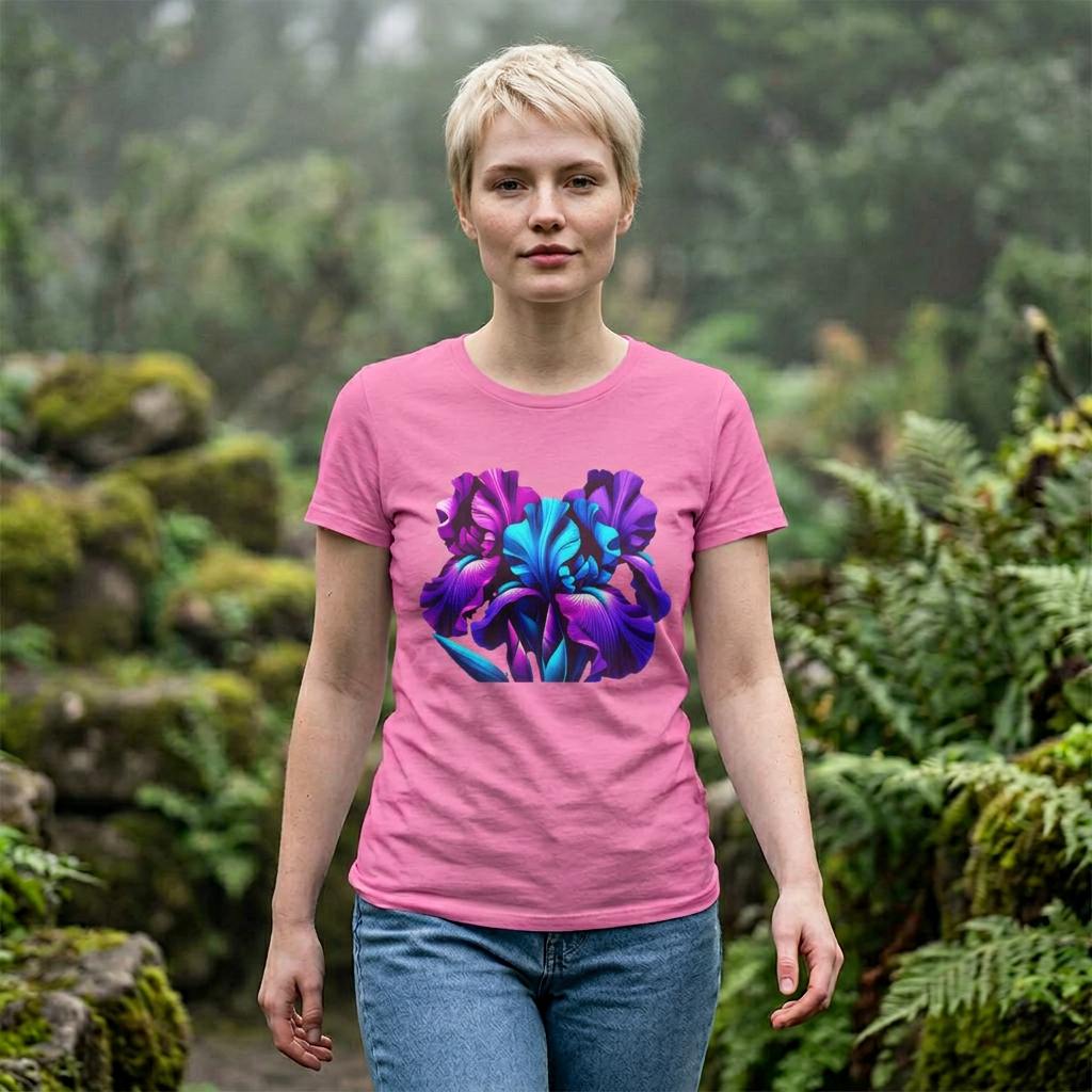 Purple & Blue Iris Bloom Women's TShirt