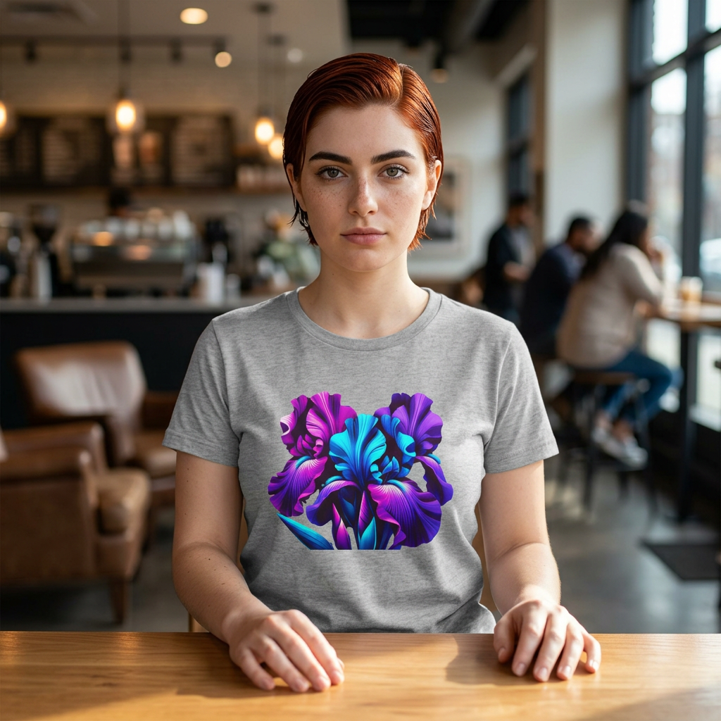Purple & Blue Iris Bloom Women's TShirt