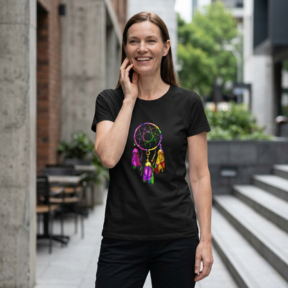 Boho Neon Dreamcatcher - Colorful Spiritual Native-Inspired TShirt