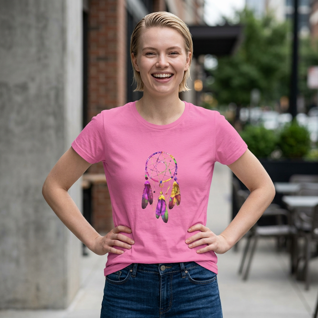 Boho Neon Dreamcatcher - Colorful Spiritual Native-Inspired TShirt