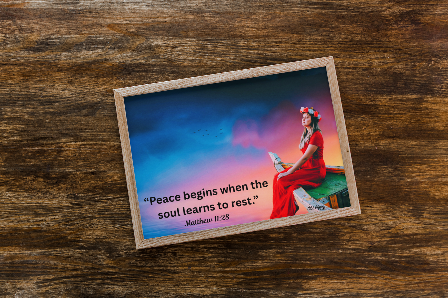"Peace begins when the soul learns to rest." Inspirational Christian Fine Art Poster