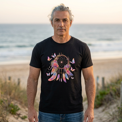 Pastel Dreamcatcher T-Shirt with Butterflies