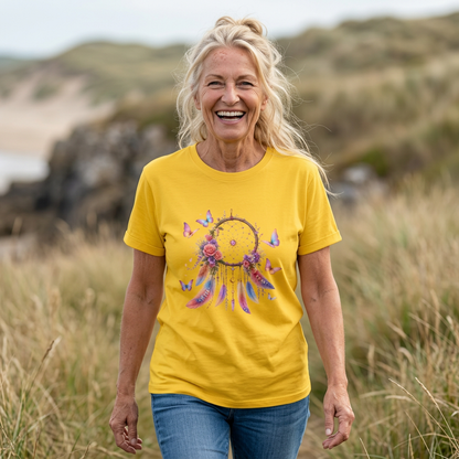 Pastel Dreamcatcher T-Shirt with Butterflies