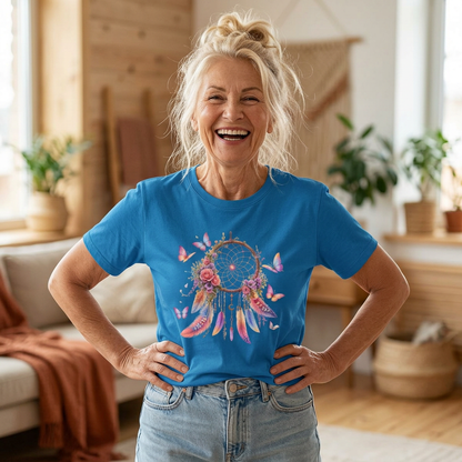Pastel Dreamcatcher T-Shirt with Butterflies