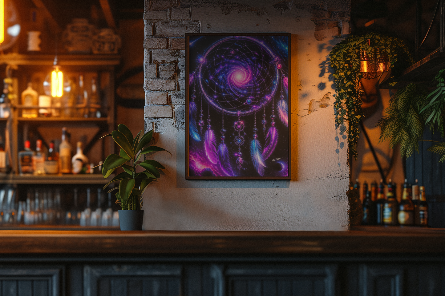 Cosmic Dreamcatcher Boho Fine Art Print