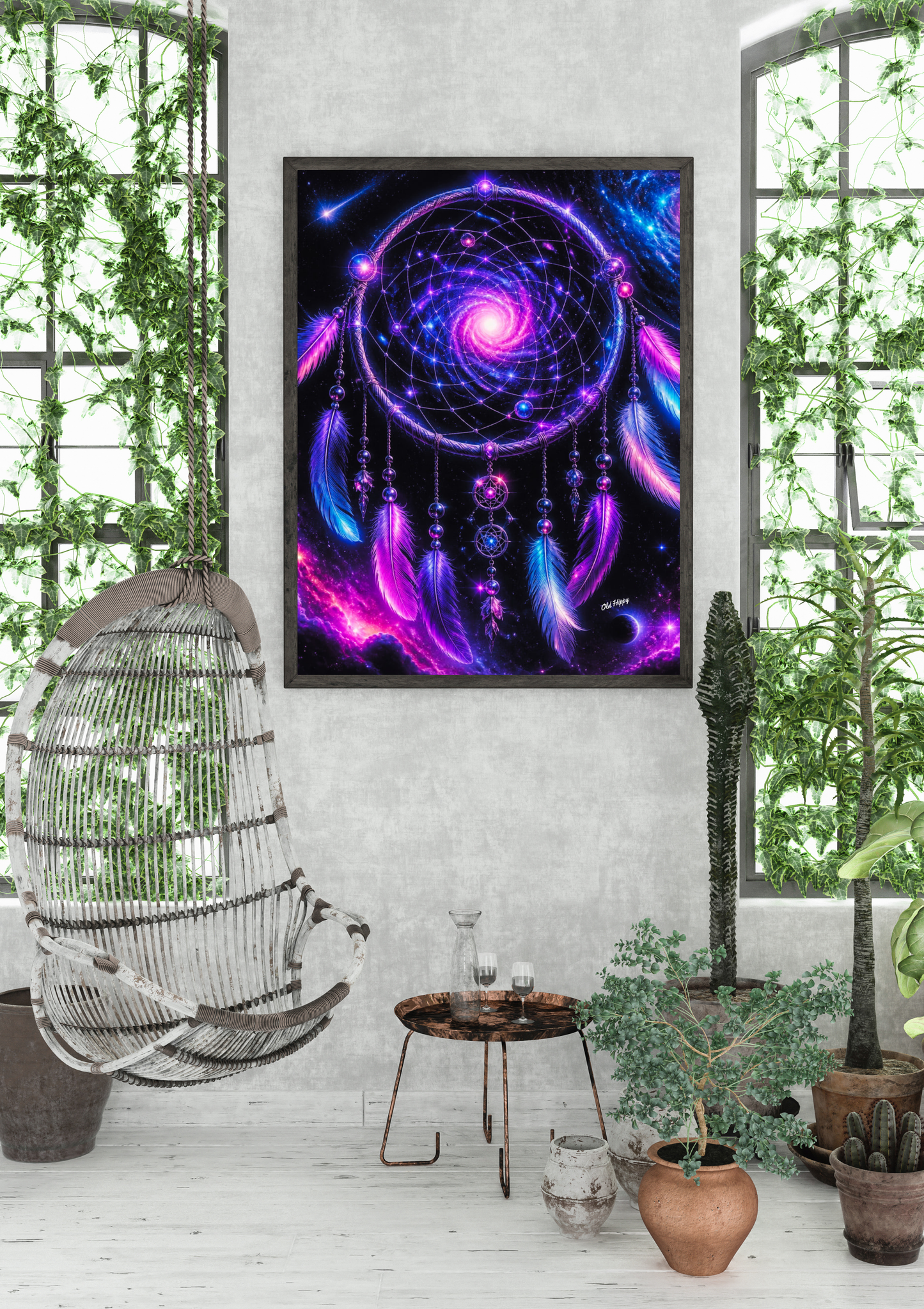 Cosmic Dreamcatcher Boho Fine Art Print