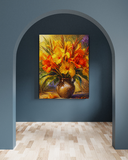 “Golden Canna Symphony” Canvas