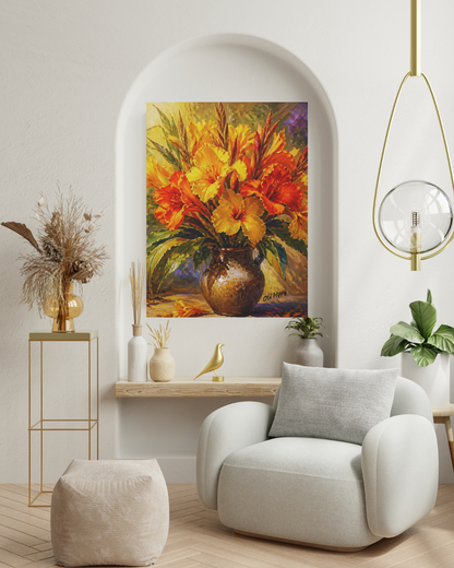 “Golden Canna Symphony” Canvas