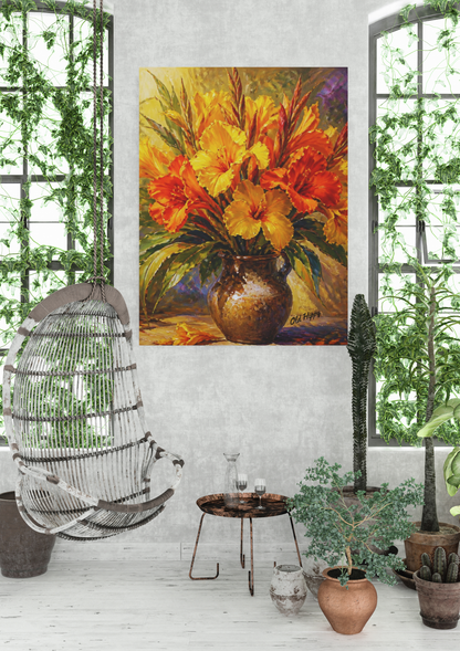 “Golden Canna Symphony” Canvas