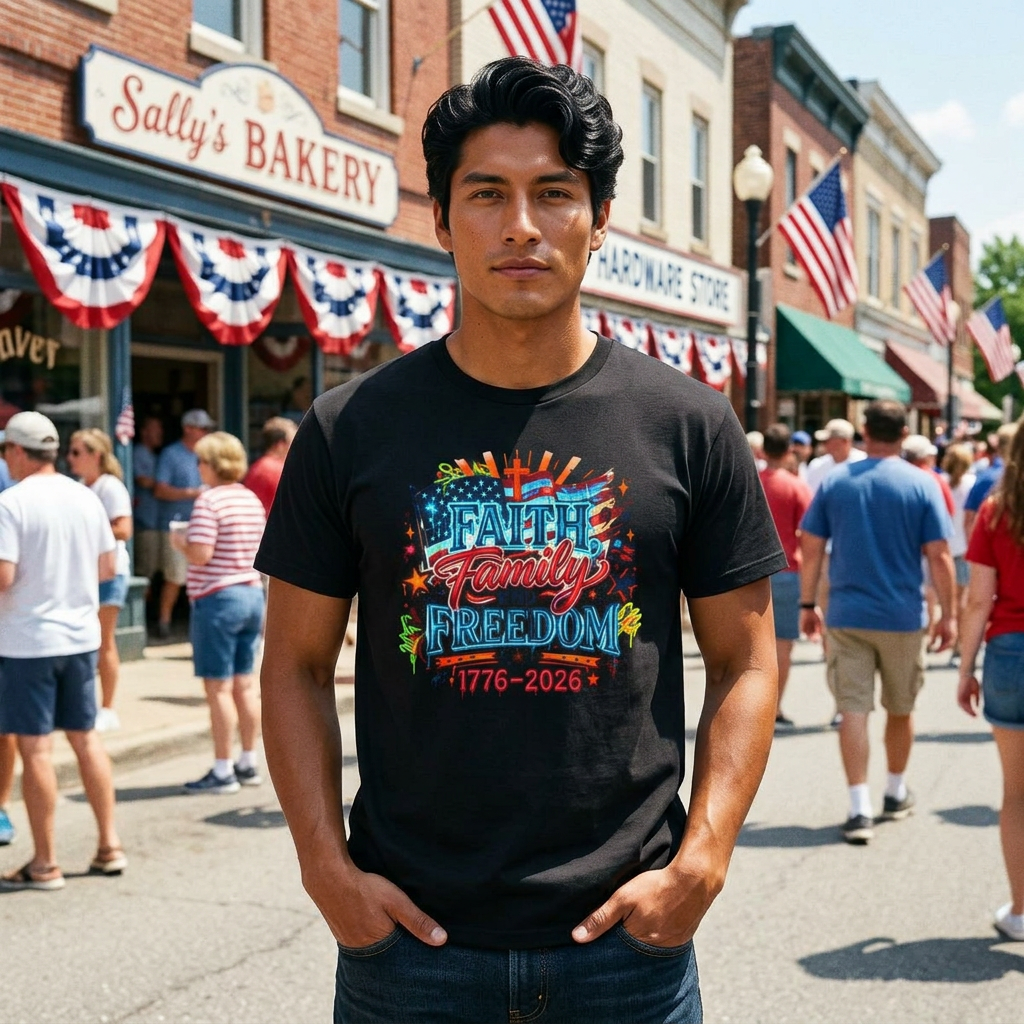 Faith Family Freedom 250th American Independence T-Shirt