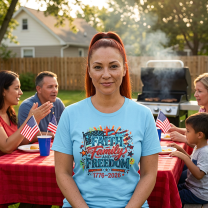 Faith Family Freedom 250th American Independence T-Shirt