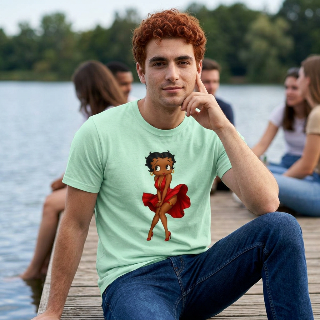 Betty Boop2 — Red Dress Retro Graphic Tee