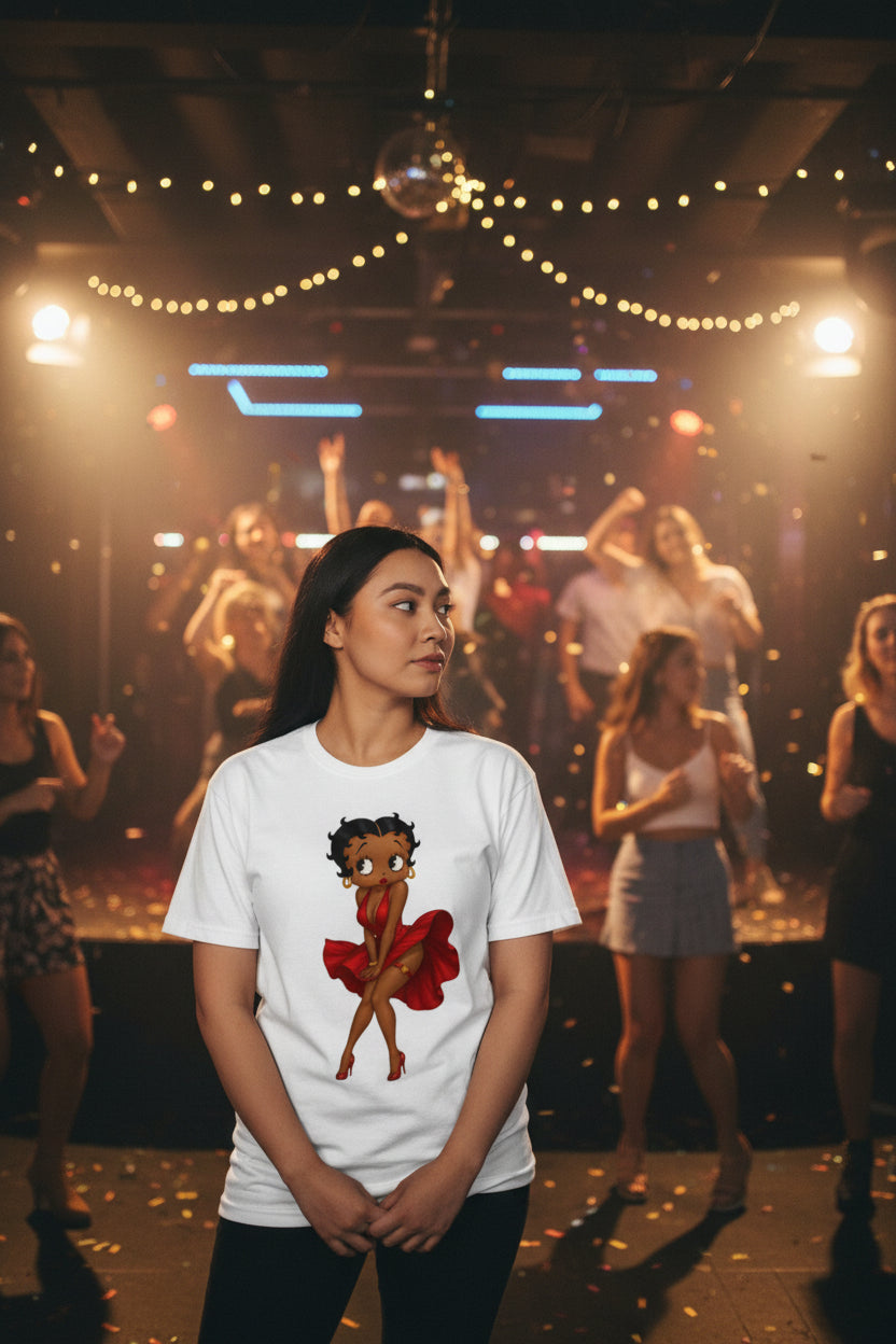 Betty Boop2 — Red Dress Retro Graphic Tee