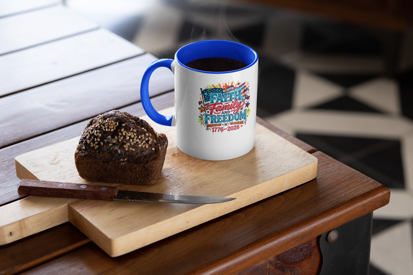 Faith Family Freedom 1776–2026 Patriotic Coffee Mug