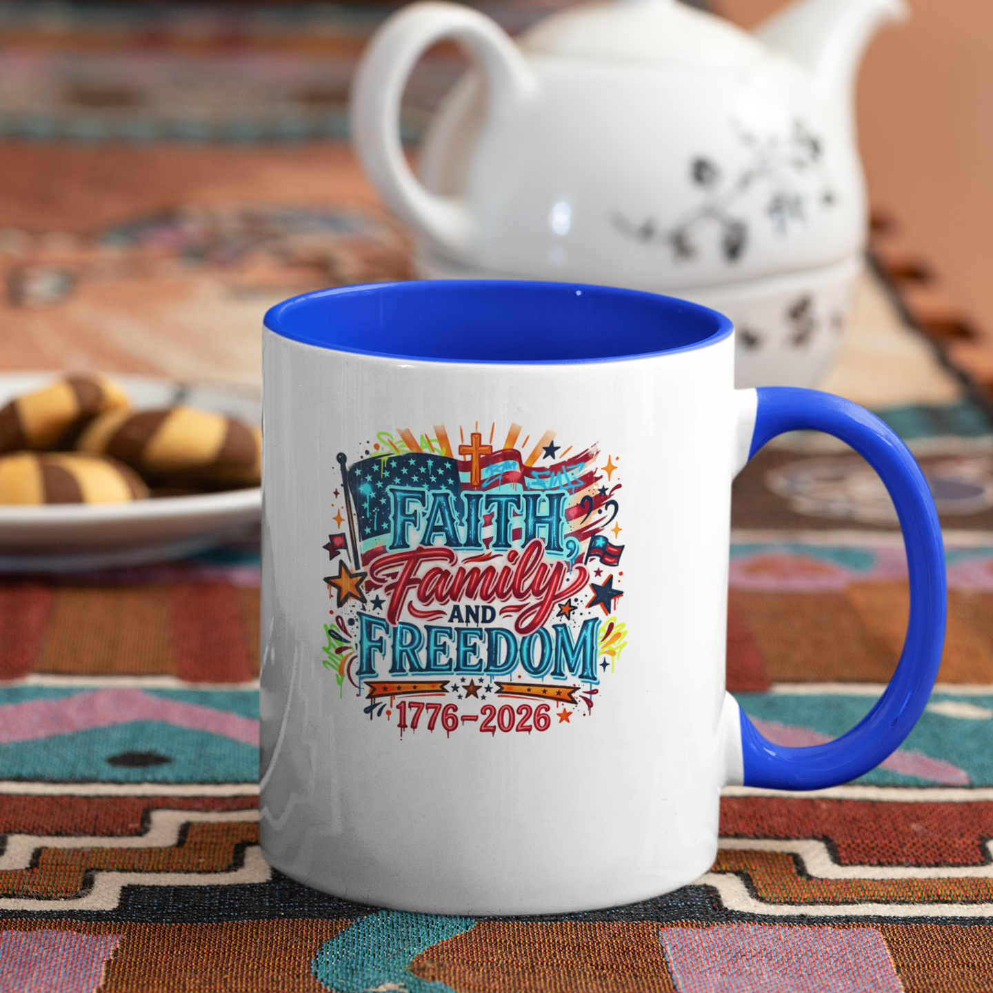 Faith Family Freedom 1776–2026 Patriotic Coffee Mug