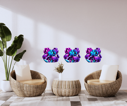 Iris Floral Wall Decal — Elegant Botanical Home Decor