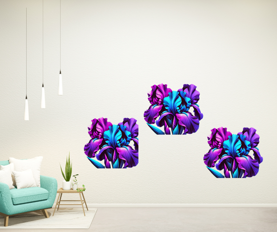 Iris Floral Wall Decal — Elegant Botanical Home Decor