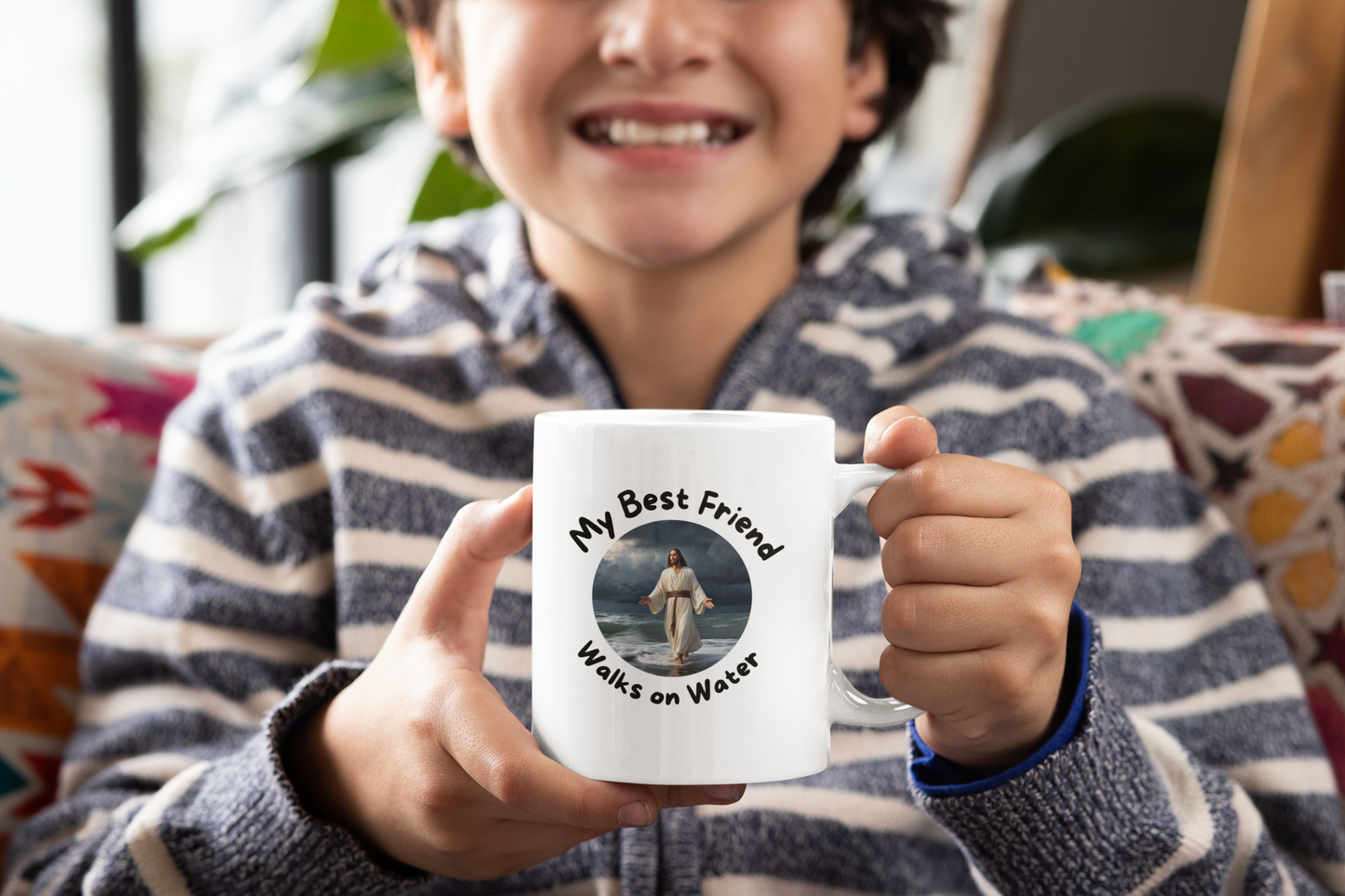 My Best Friend Walks on Water Ceramic Mug — 11oz & 15oz Inspirational Coffee Cup