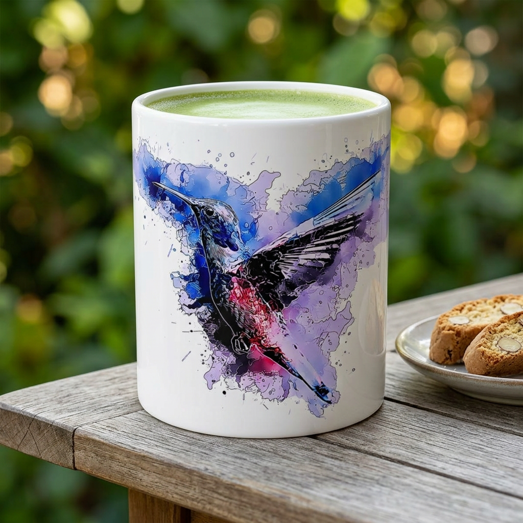 Hummingbird Watercolor Coffee Cup (11oz & 15oz)