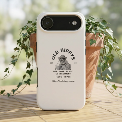 Old Hippys Phone Case — 'Life, Love, Peace, Contentment' Tough Protective Case