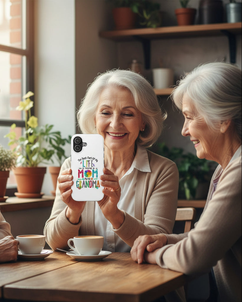 “The Best Part of My Life Is Being a Mom and Grandma” Colorful Floral Design Tough Phone Case