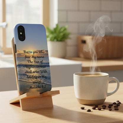 Malachi 4:2 Beach Phone Case — Christian Scripture Impact-Resistant Phone Case