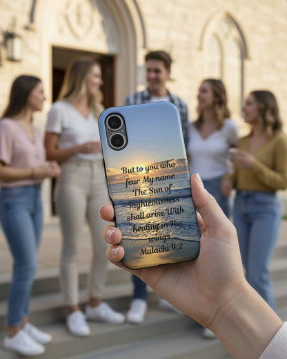 Malachi 4:2 Beach Phone Case — Christian Scripture Impact-Resistant Phone Case