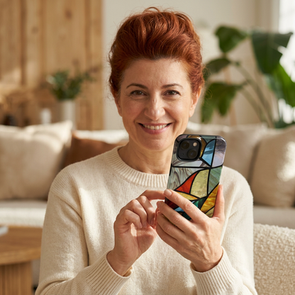 Stained Glass Impact Phone Case — Colorful Mosaic Protective Cover
