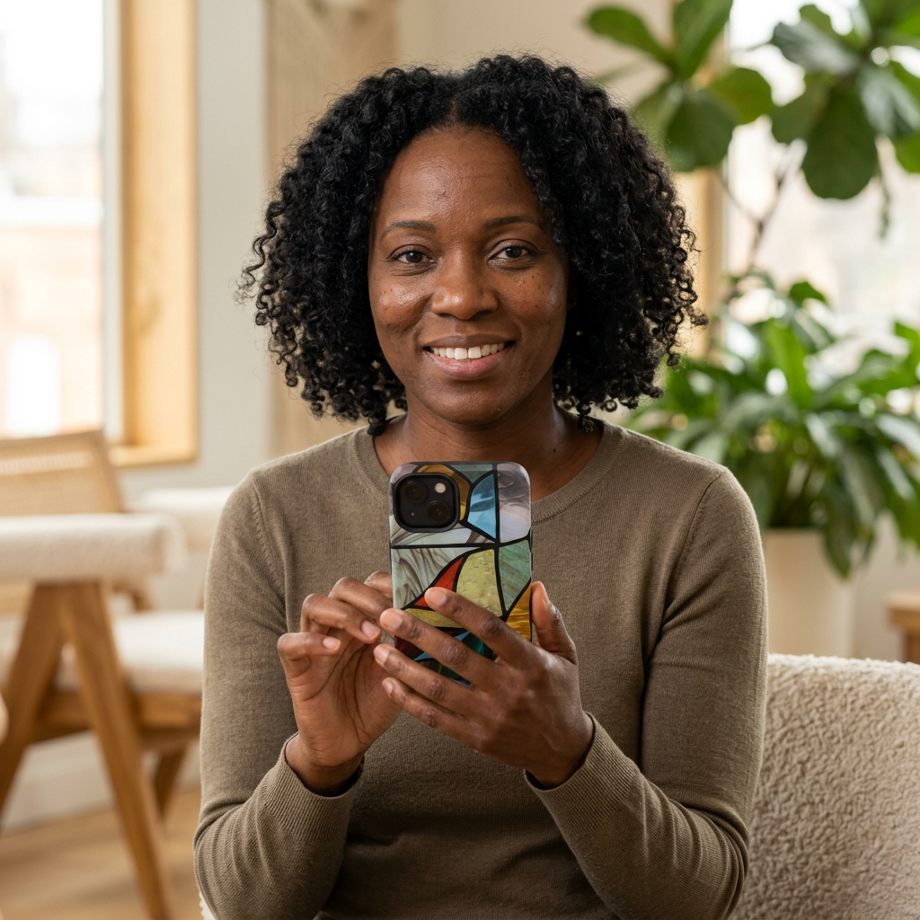 Stained Glass Impact Phone Case — Colorful Mosaic Protective Cover