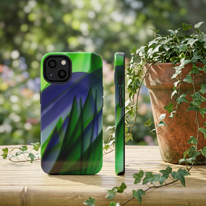 — Green Blue Abstract Wave Design Impact-Resistant Phone Case